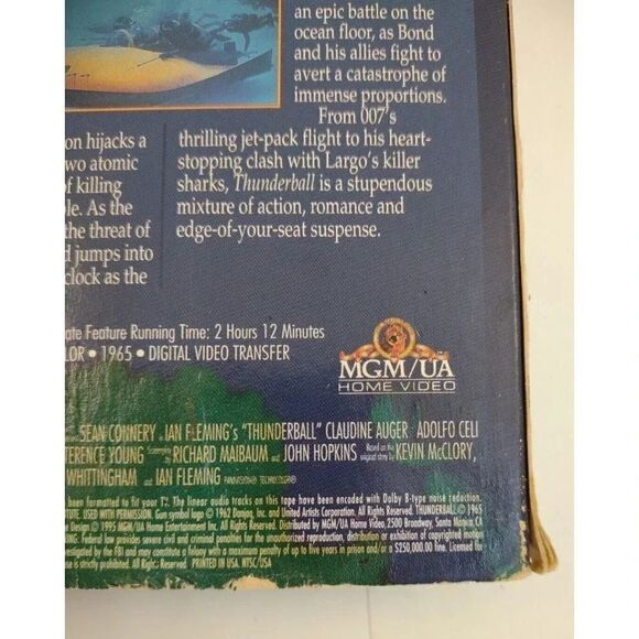 Thunderball The James Bond 007 Collection VHS Tape - Picture 6 of 10